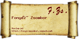 Fonyó Zsombor névjegykártya