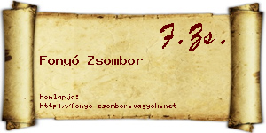 Fonyó Zsombor névjegykártya